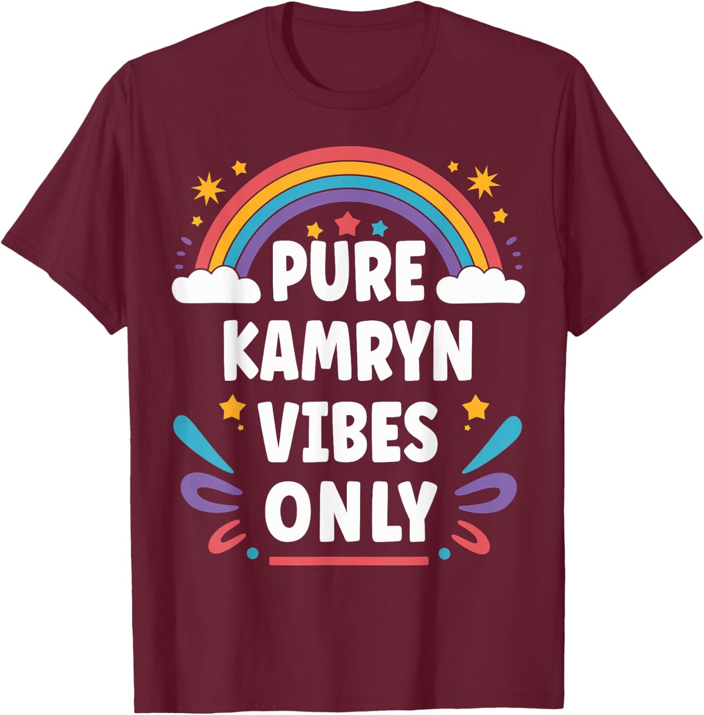 KAMRYN Vibes Only Cute Retro Girls KAMRYN Name T-Shirt - T-Shirt | Maroon