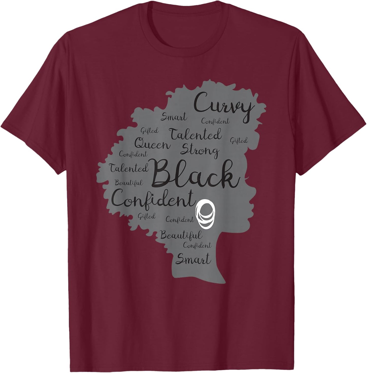 Strong Black Woman Afrocentric African American T-Shirt - T-Shirt | Maroon