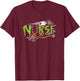 Nurse Spiderwebs Stethoscope Scary Halloween Costume RN Gift T-Shirt - T-Shirt | Maroon
