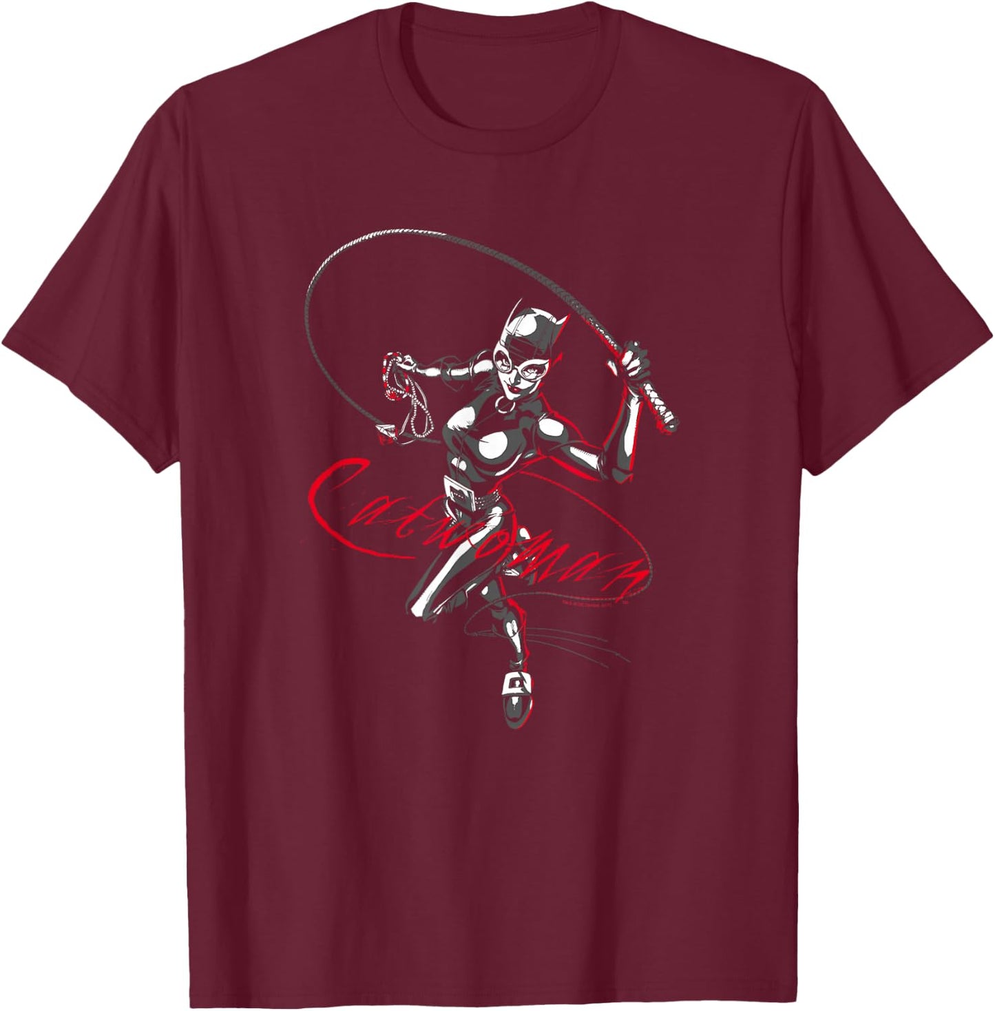 Batman Catwoman Kitten With a Whip T-Shirt - T-Shirt | Maroon