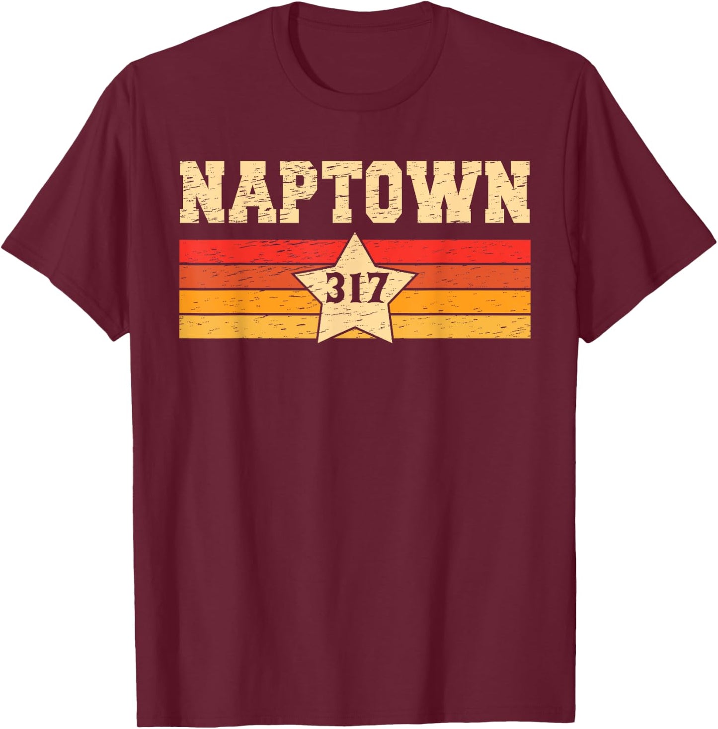 Naptown 317 Retro Vintage Shirt Gift Men Women Kids T-Shirt - T-Shirt | Maroon
