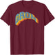 Grom Retro Distressed T-Shirt - T-Shirt | Maroon
