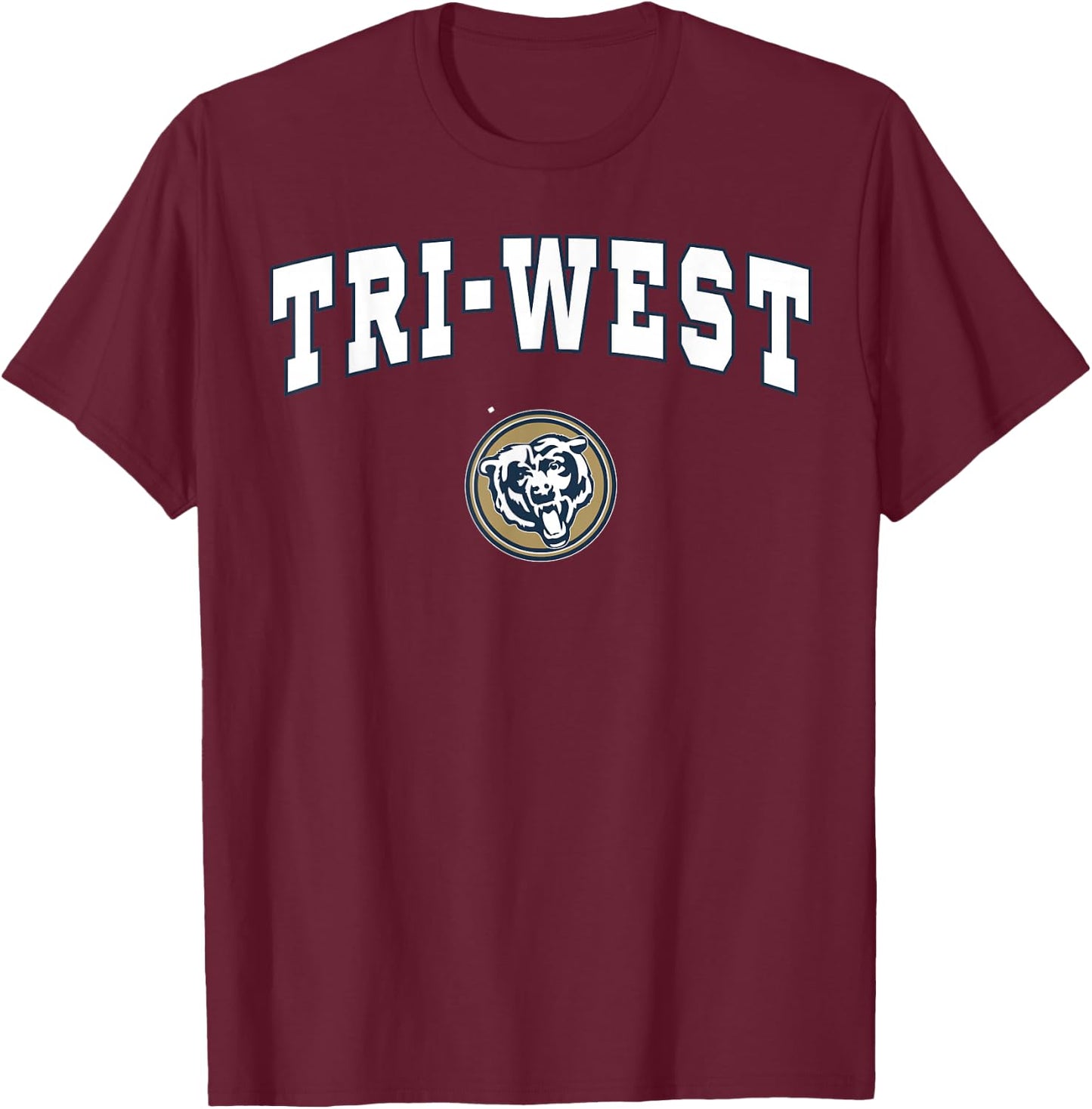 Tri-West High School Bruins T-Shirt - T-Shirt | Maroon