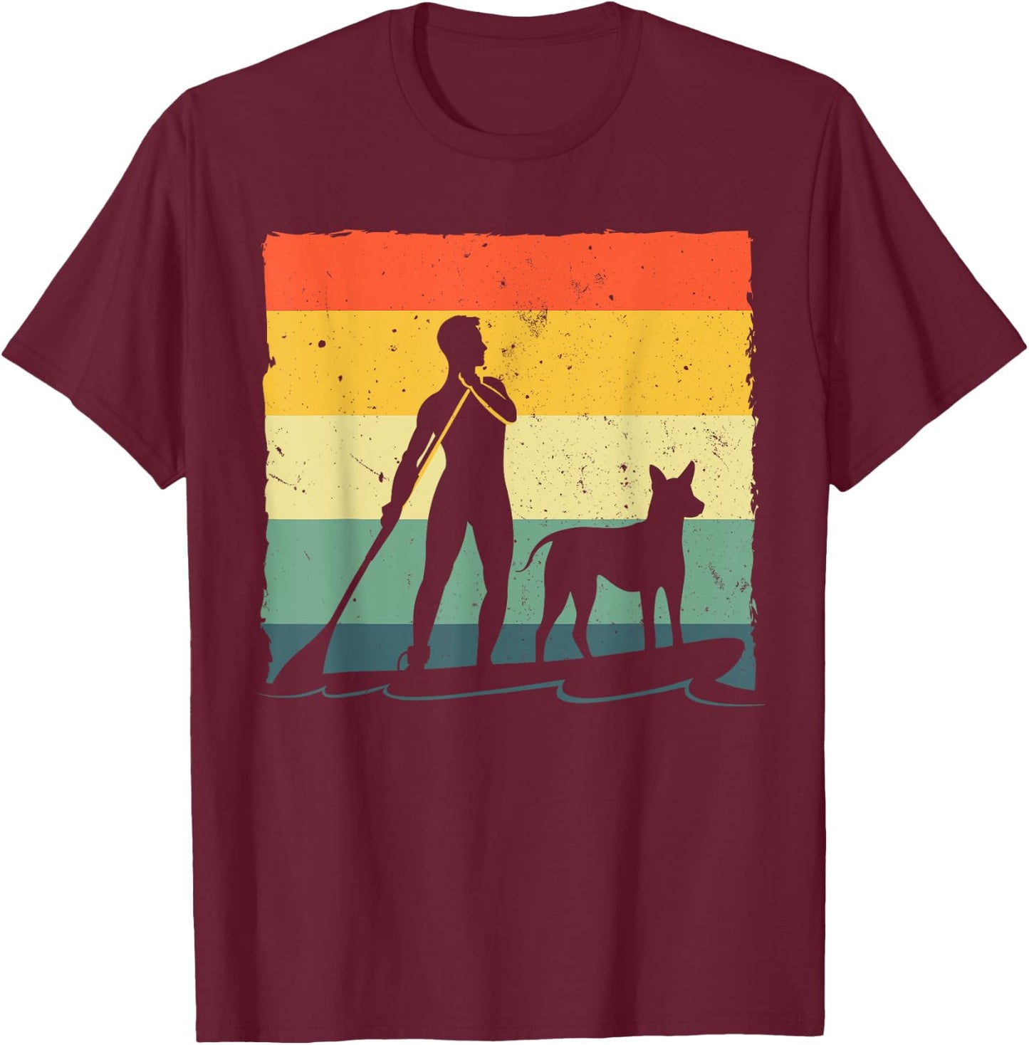 Paddleboard Art Women Stand Up Sup Paddle Boarding T-Shirt - T-Shirt | Maroon