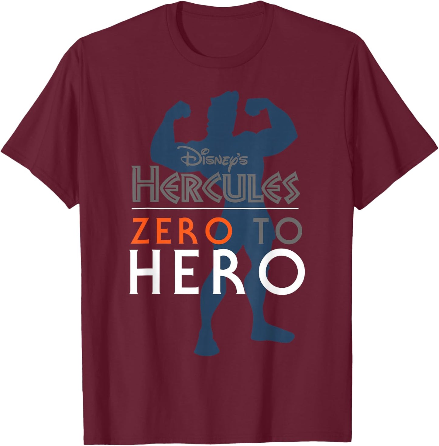 Disney Hercules Zero To Hero Silhouette Graphic T-Shirt - T-Shirt | Maroon