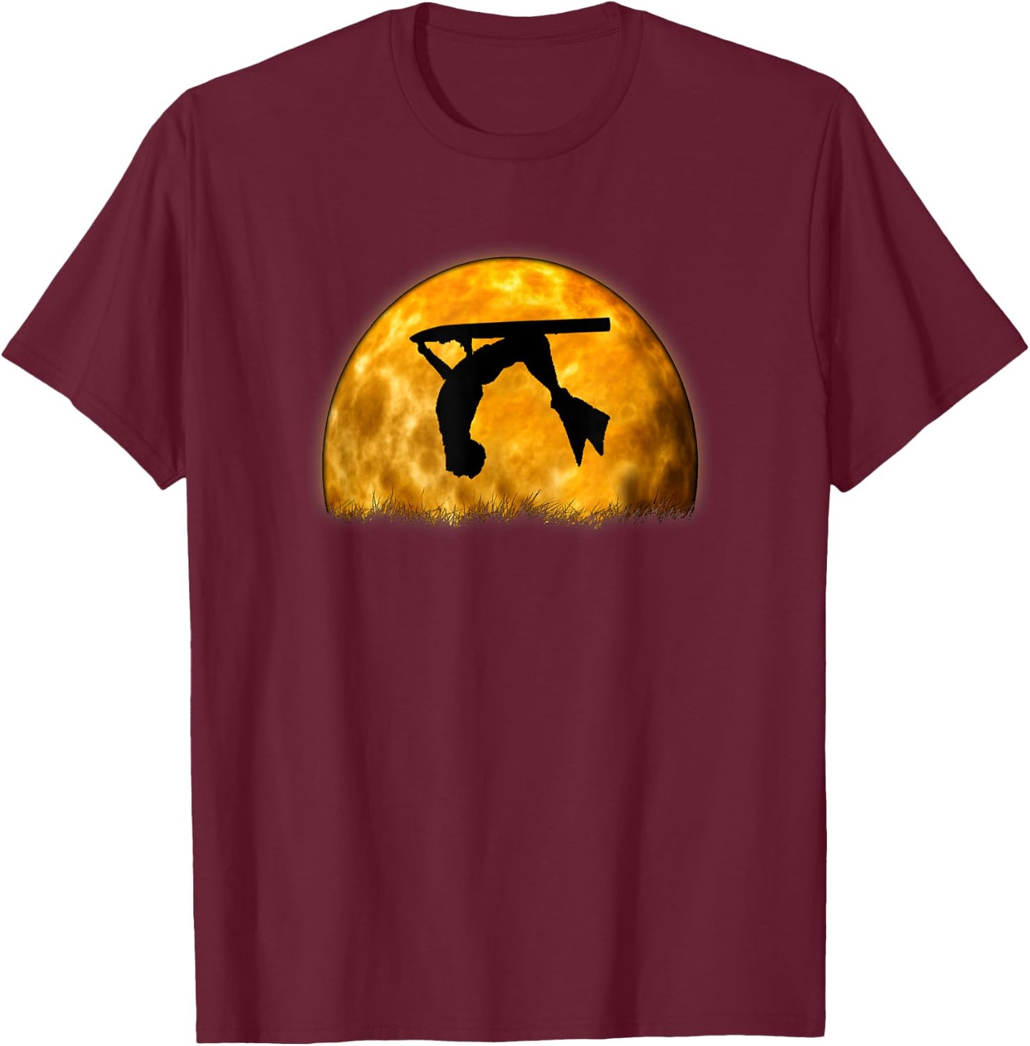 Bodyboard Sunset Silhouette Moon Rise Bodyboarder Gift T-Shirt - T-Shirt | Maroon