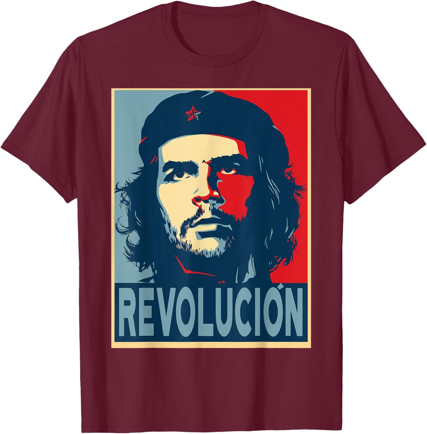Che Guevara Revolucion T Shirt, Hope Style T-Shirt - T-Shirt | Maroon
