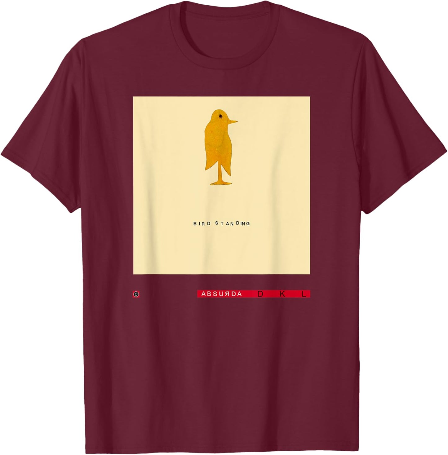 Studio: David Lynch Bird Standing T-Shirt - T-Shirt | Maroon