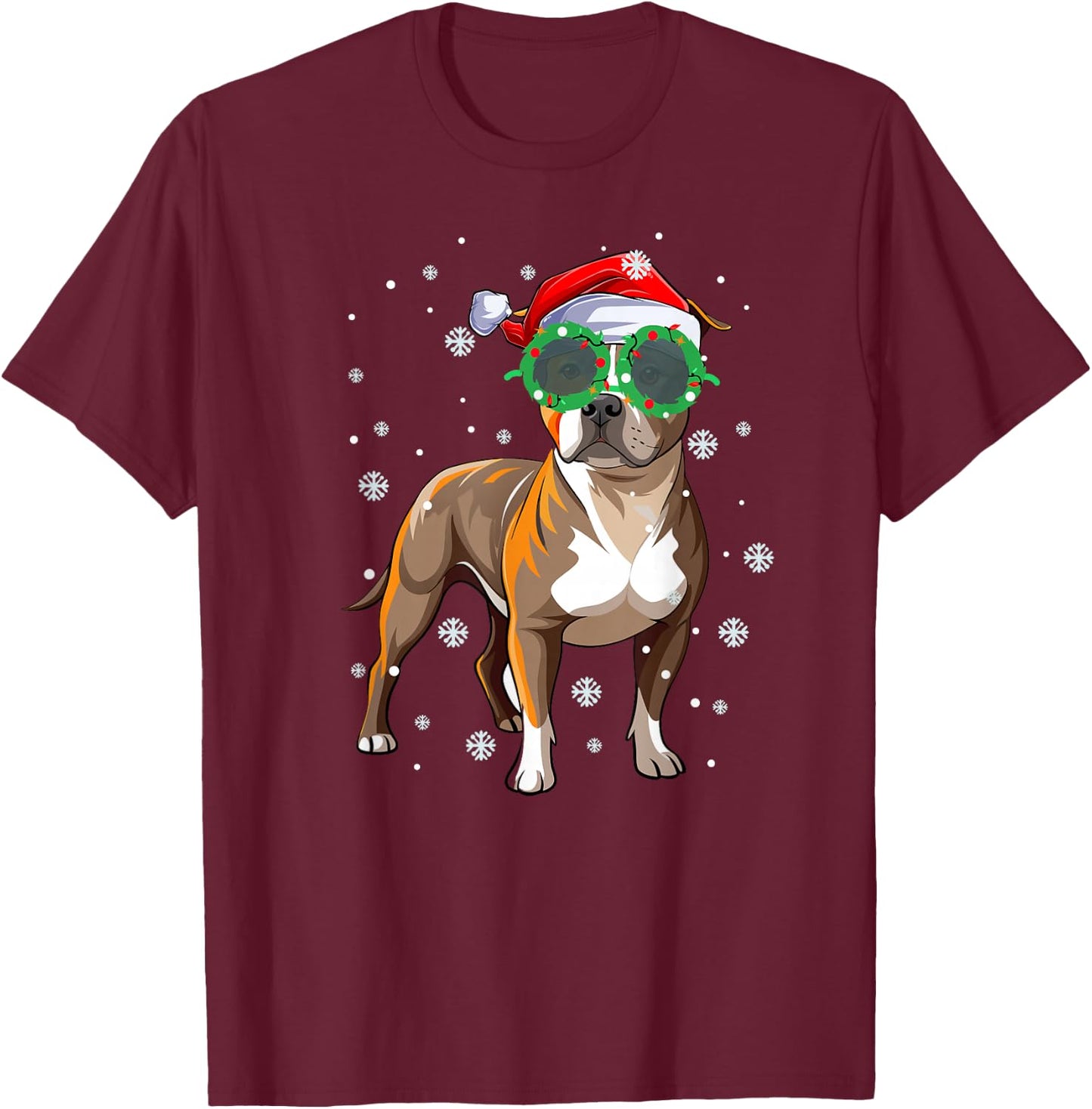 Pitbull Christmas Pitbull Dog Xmas Party T-Shirt - T-Shirt | Maroon