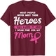 Raised By My Heroe Pink For Mom Breast Cancer Awareness Son T-Shirt - T-Shirt | Maroon