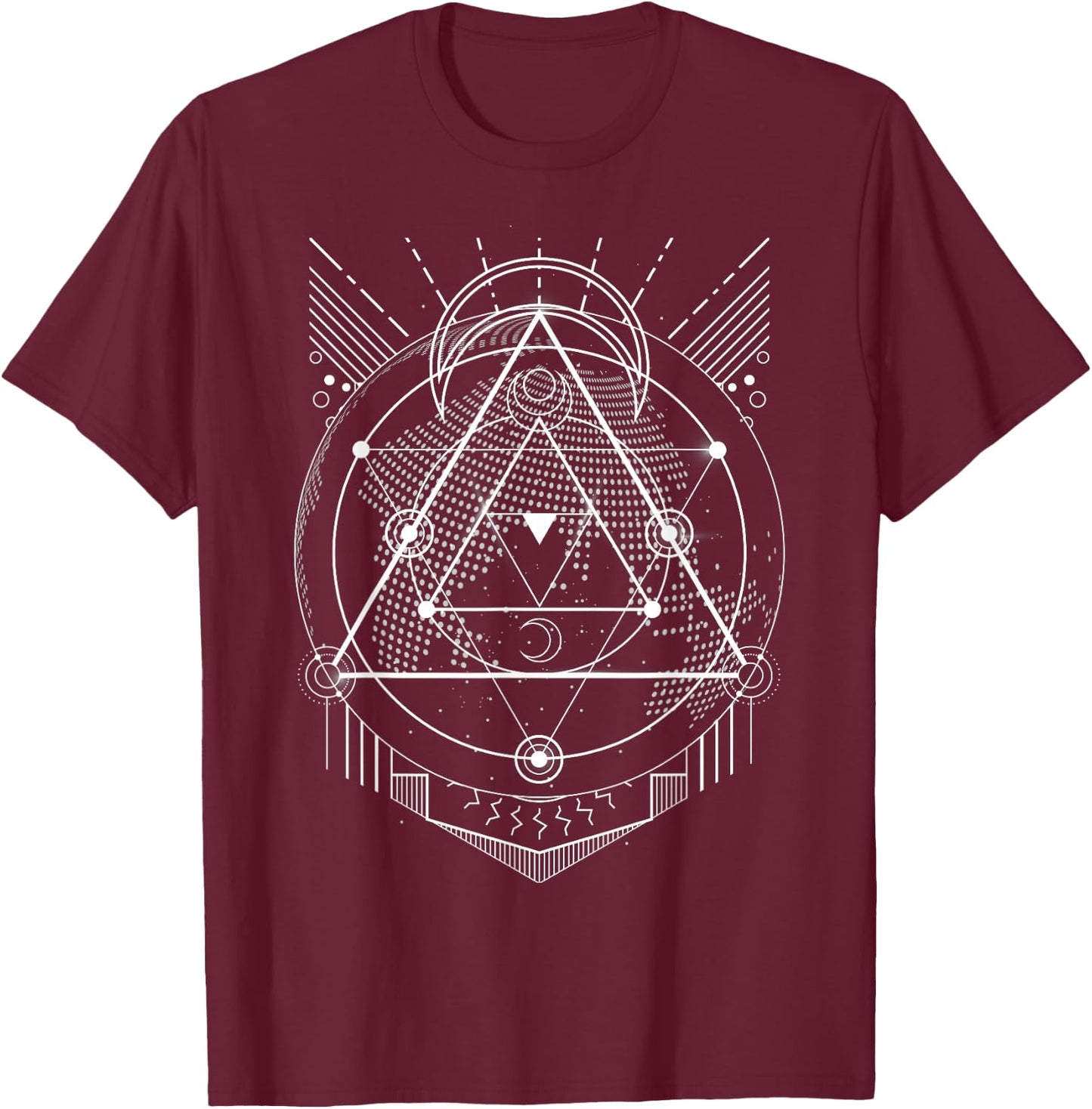 The Mighty Metatron Sacred Geometry Gift Designs T-Shirt - T-Shirt | Maroon