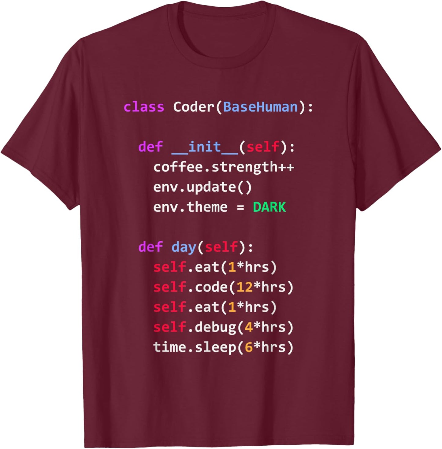 Python Eat Code Sleep Repeat T-Shirt - T-Shirt | Maroon