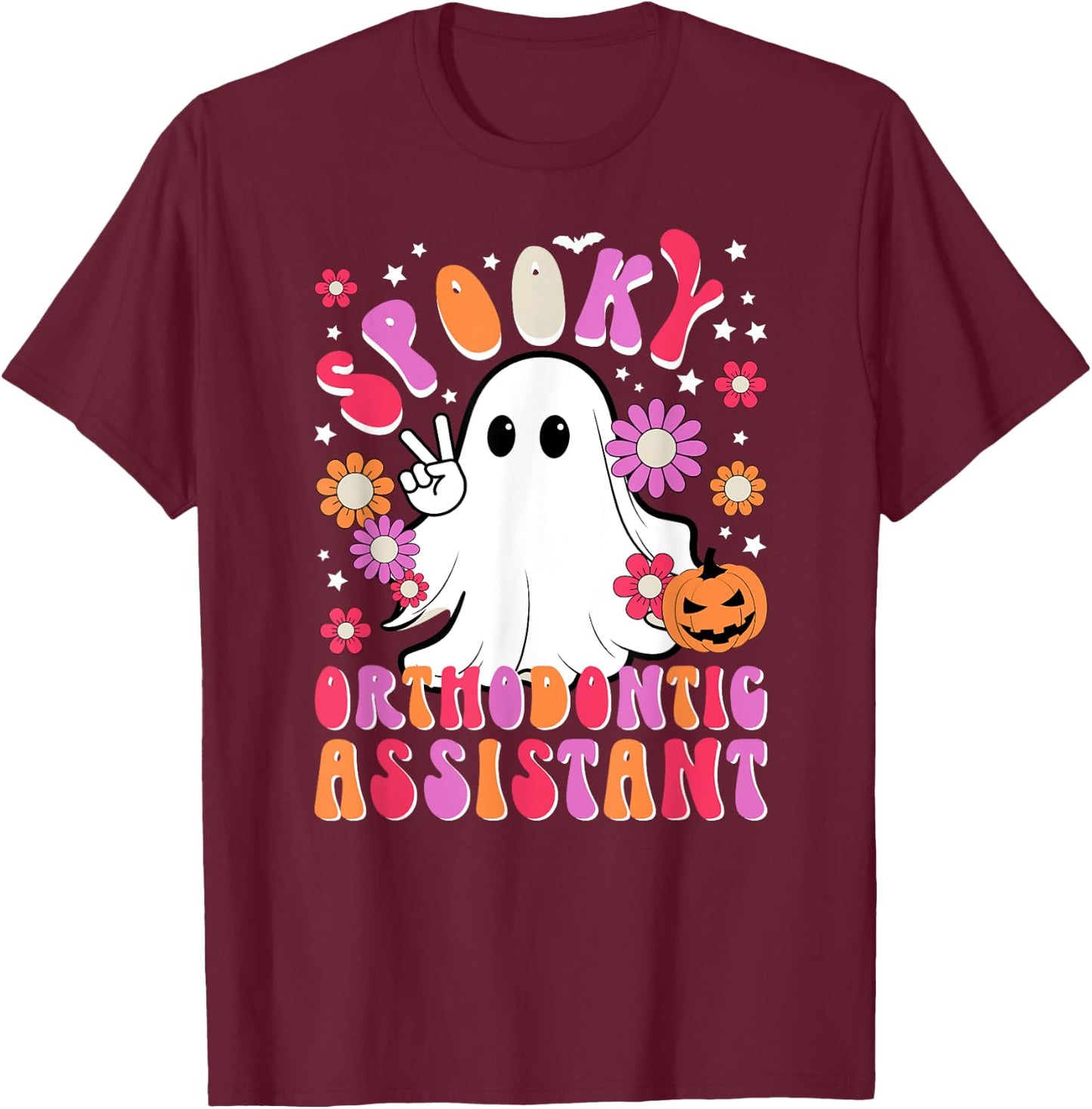 Spooky Orthodontic Assistant Halloween Orthodontic Assistant T-Shirt - T-Shirt | Maroon