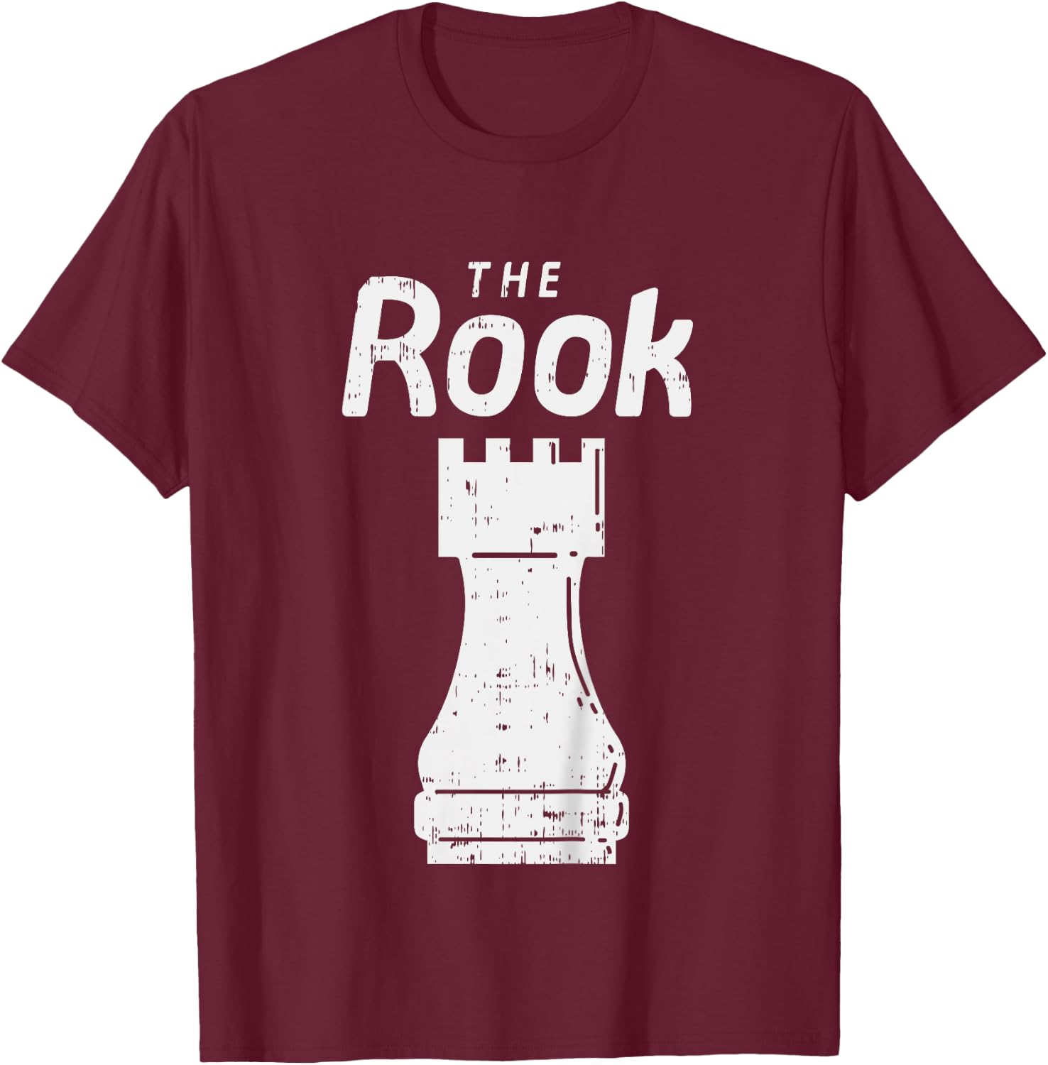 Kids Halloween Chess Piece The Rook Shirt Group Matching Costume T-Shirt - T-Shirt | Maroon
