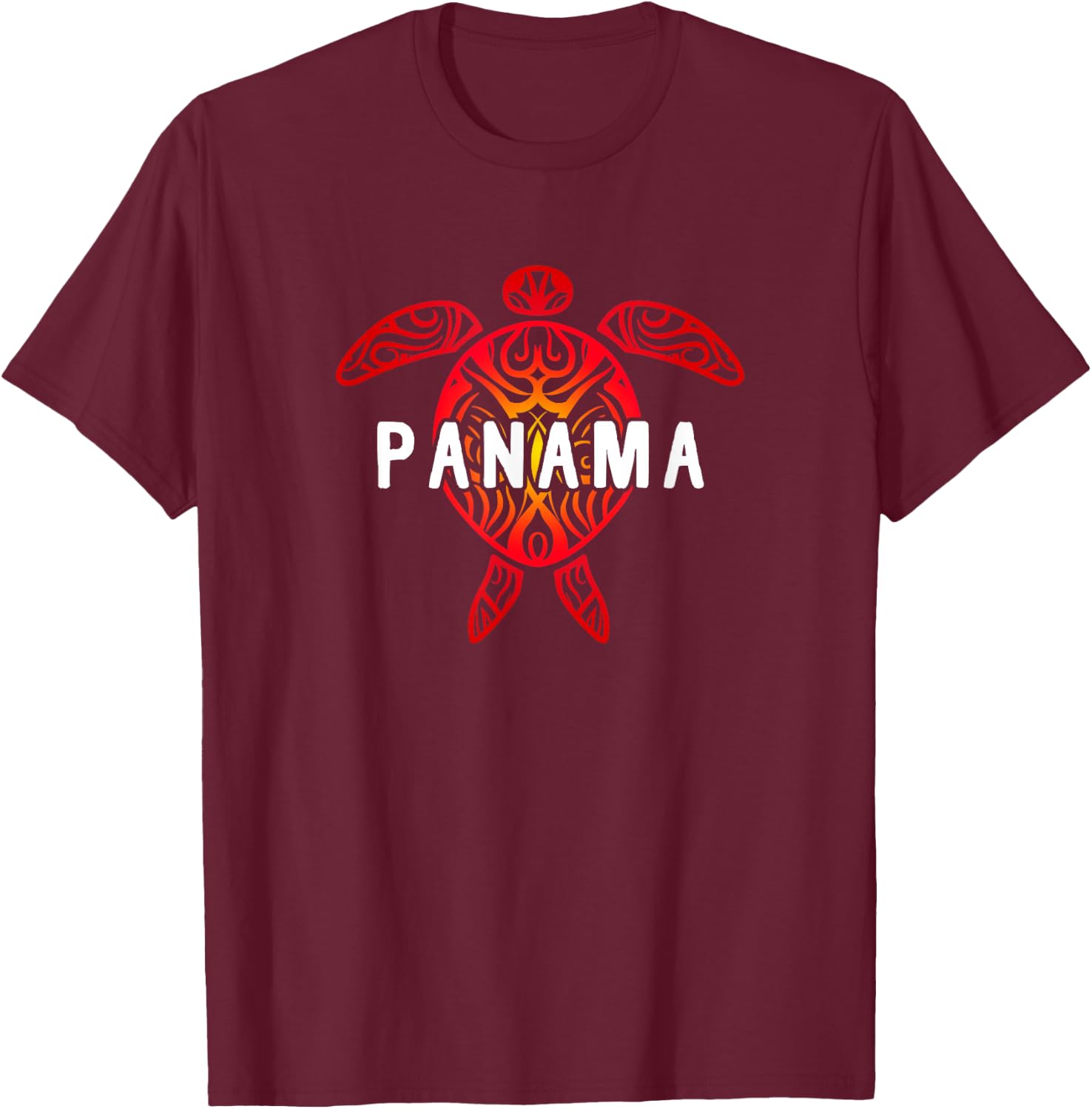 Panama Tribal Turtle T-Shirt - T-Shirt | Maroon
