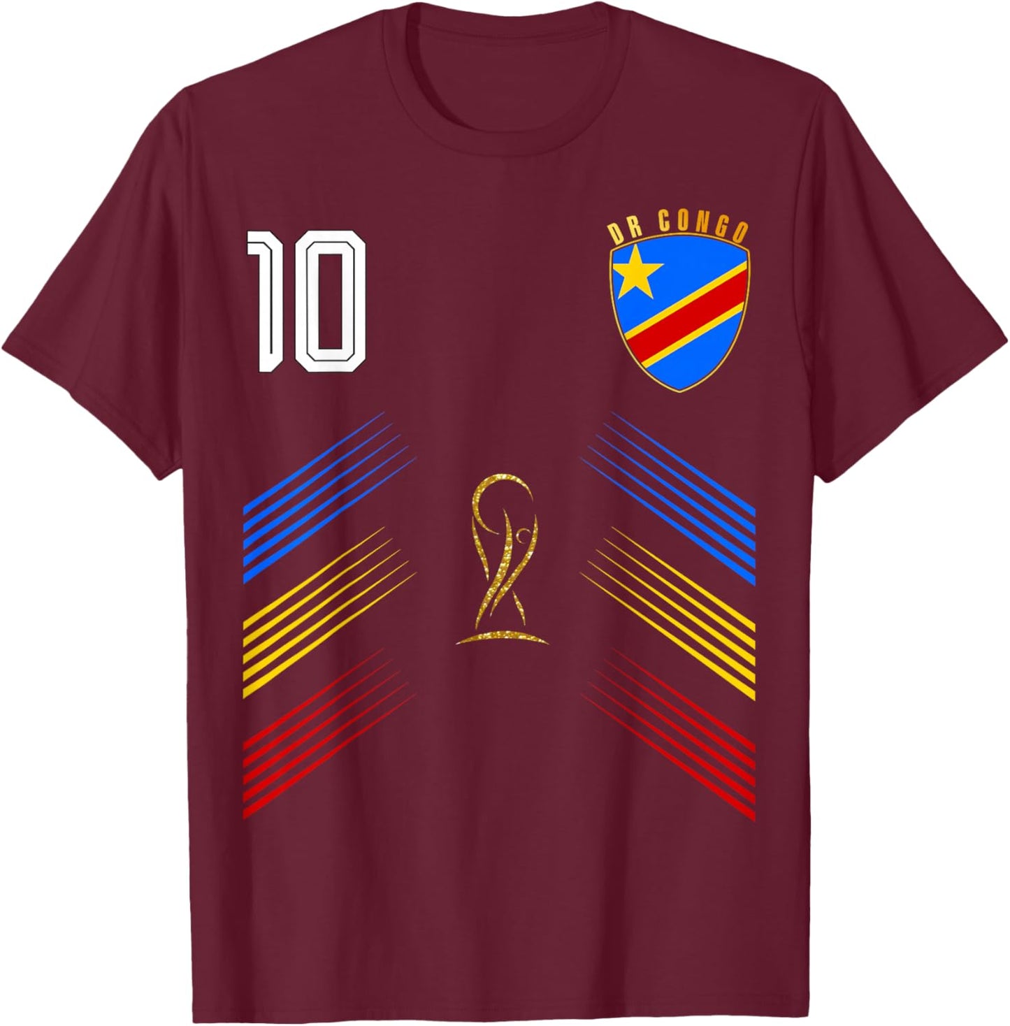 Dr Congo Flag Congolese Pride Lovers Retro T-Shirt - T-Shirt | Maroon