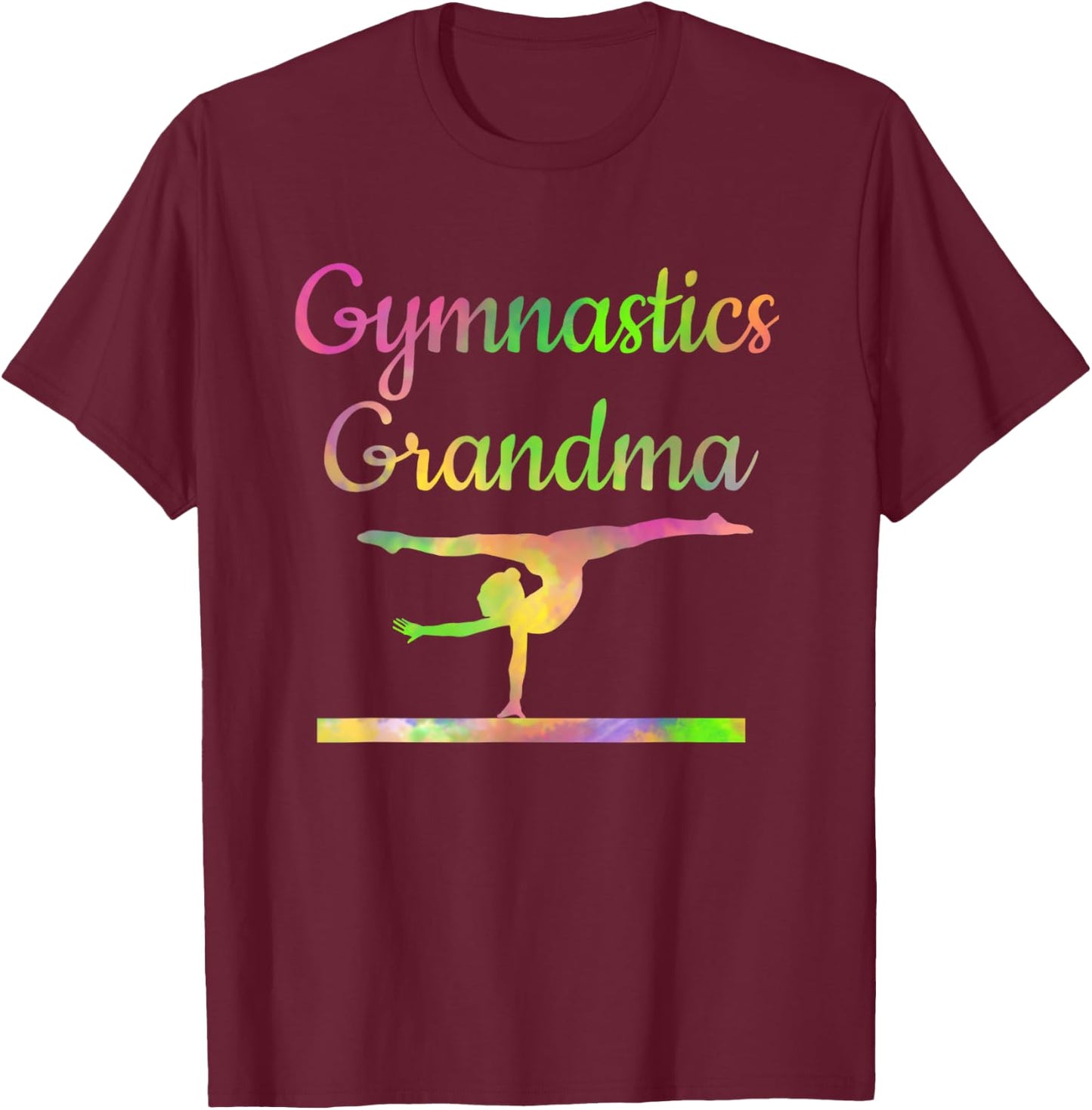 Gymnastics Grandma T Shirt Gymnast Grandmother Gigi Mimi T-Shirt - T-Shirt | Maroon