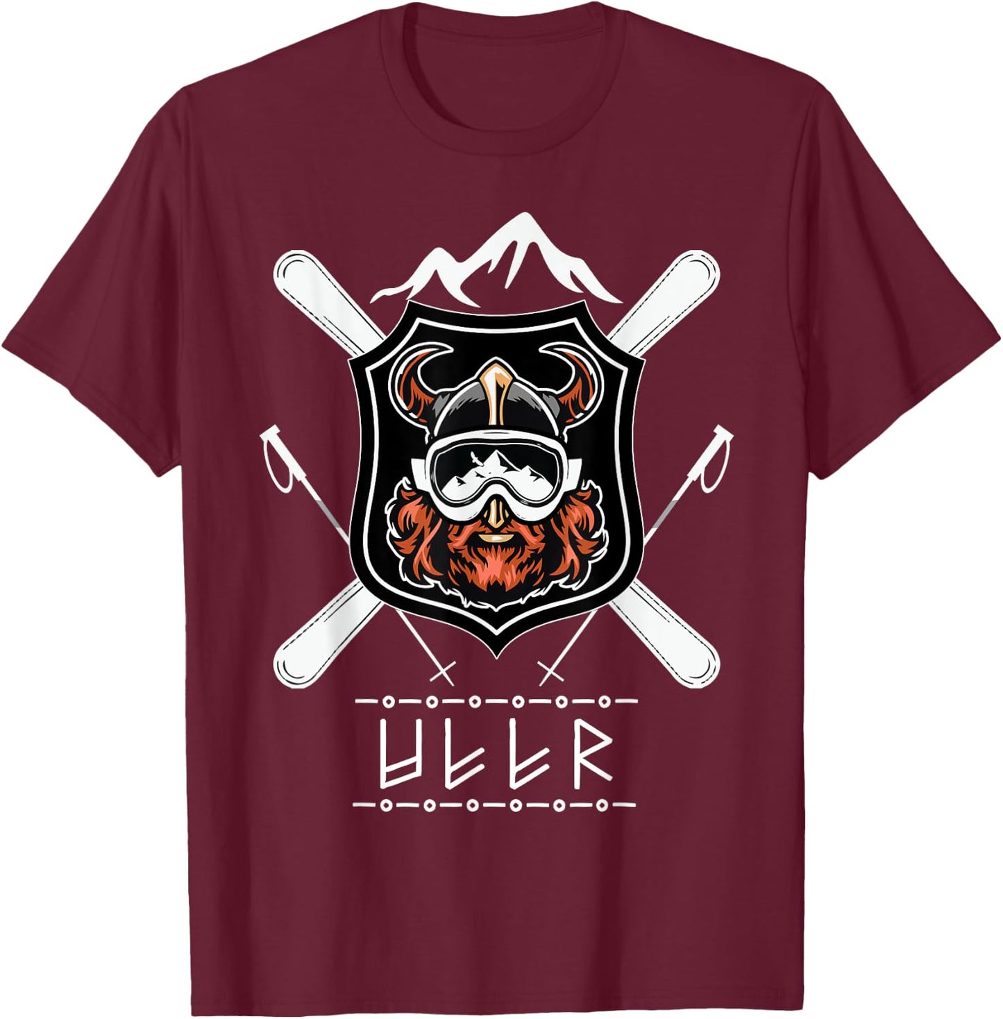 Ullr God Of Archery Shirt Norse Hunting Viking Ski T-Shirt - T-Shirt | Maroon