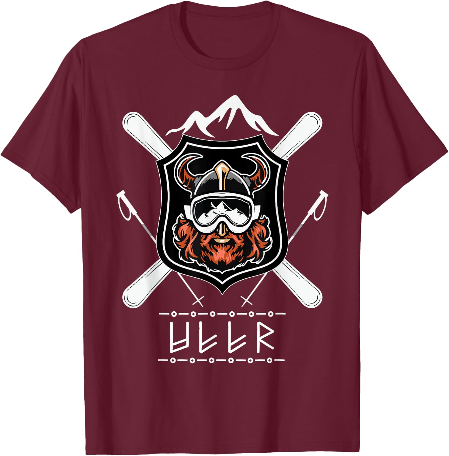 Ullr God Of Archery Shirt Norse Hunting Viking Ski T-Shirt - T-Shirt | Maroon