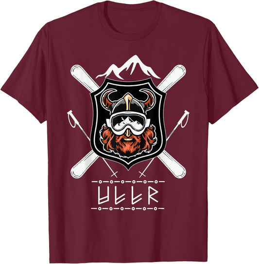 Ullr God Of Archery Shirt Norse Hunting Viking Ski T-Shirt - T-Shirt | Maroon