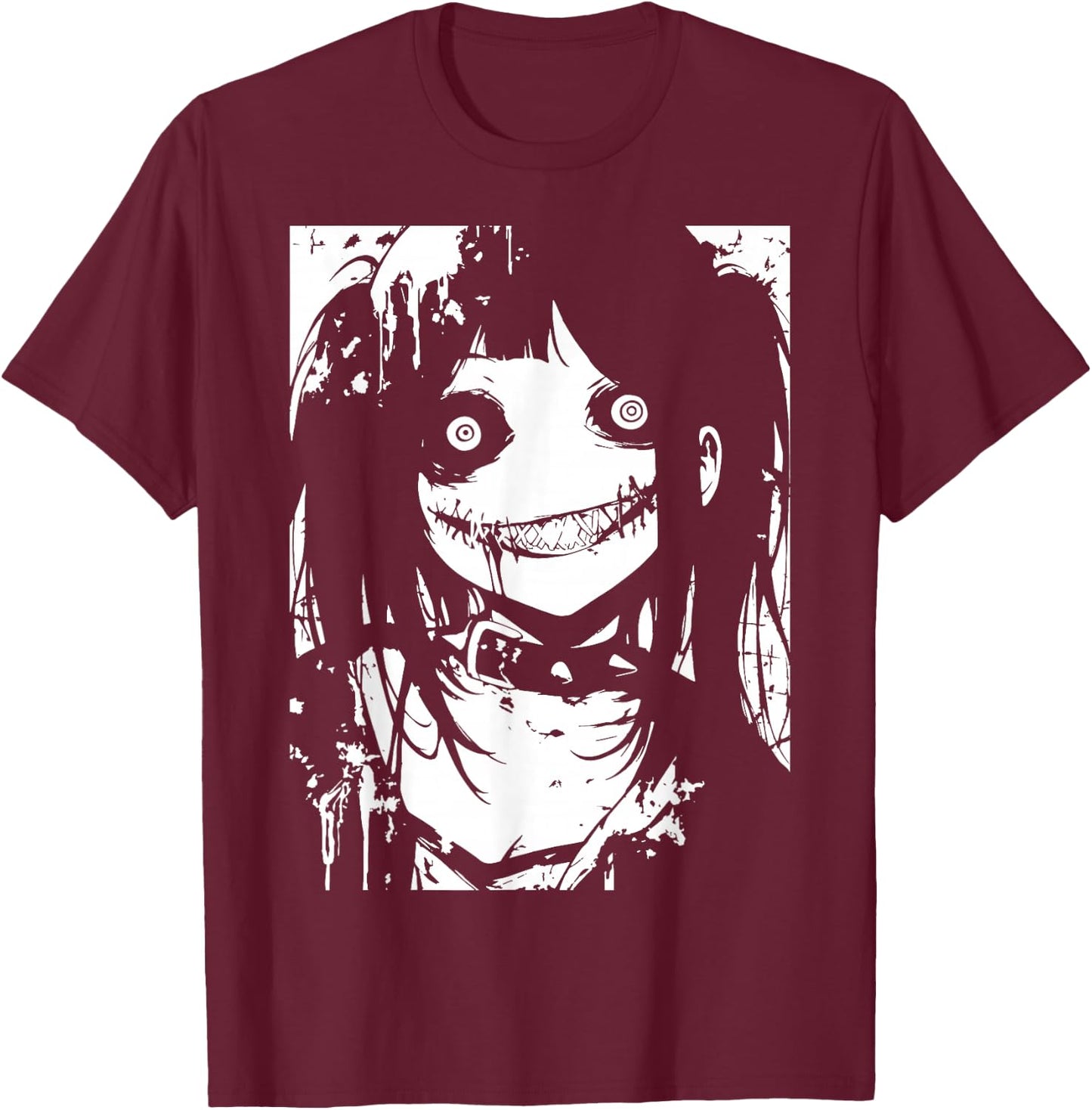 Horror Anime Manga | Japan Japanese Creepy Kawaii Goth T-Shirt - T-Shirt | Maroon