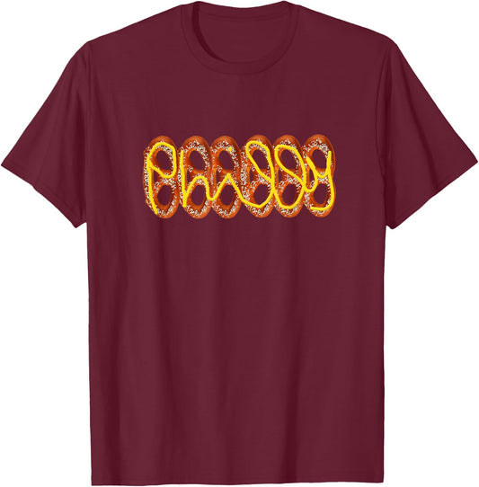 Philadelphia Philly Fan Soft Pretzel Mustard Funny Original T-Shirt - T-Shirt | Maroon