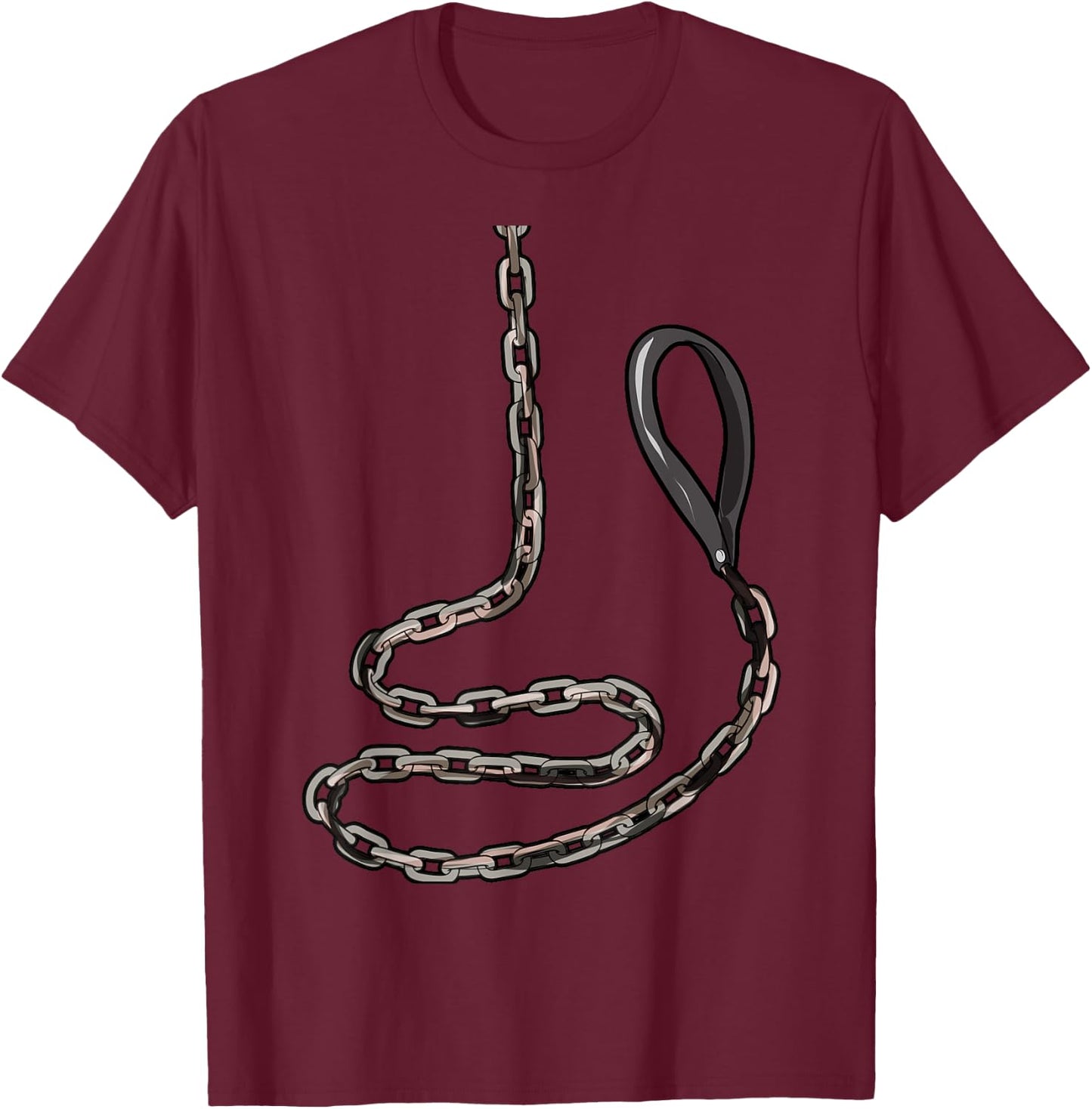 BDSM Collar Leash | Naughty Kinky Sub Slave Devotion T-Shirt - T-Shirt | Maroon