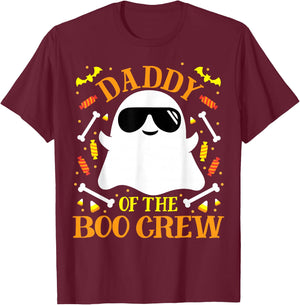 Daddy Boo Crew Ghost Matching Family Set Group Dad Halloween T-Shirt - T-Shirt | Maroon