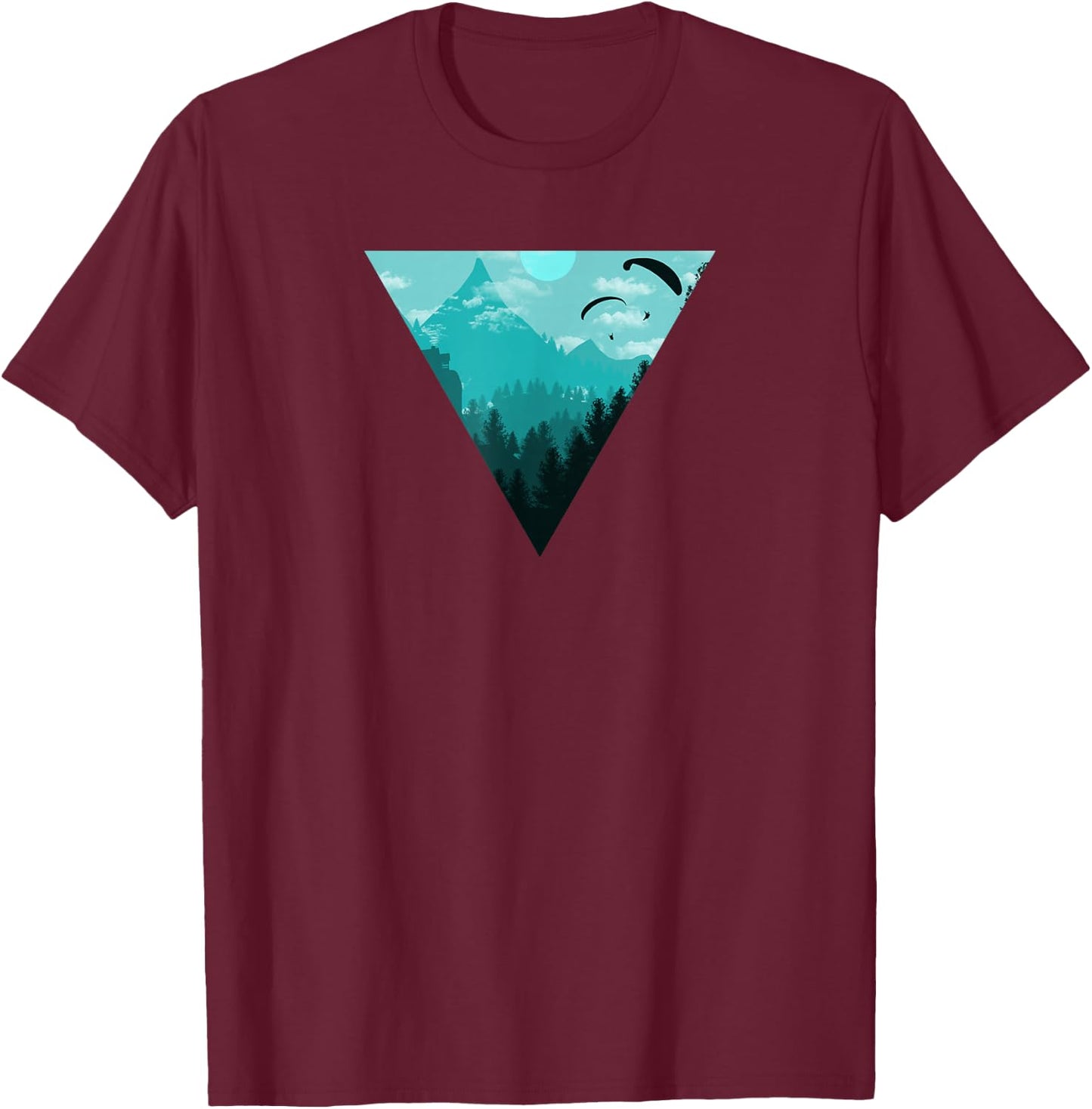 Paragliding Extreme Sport Geometry Gift I Nature T-Shirt - T-Shirt | Maroon