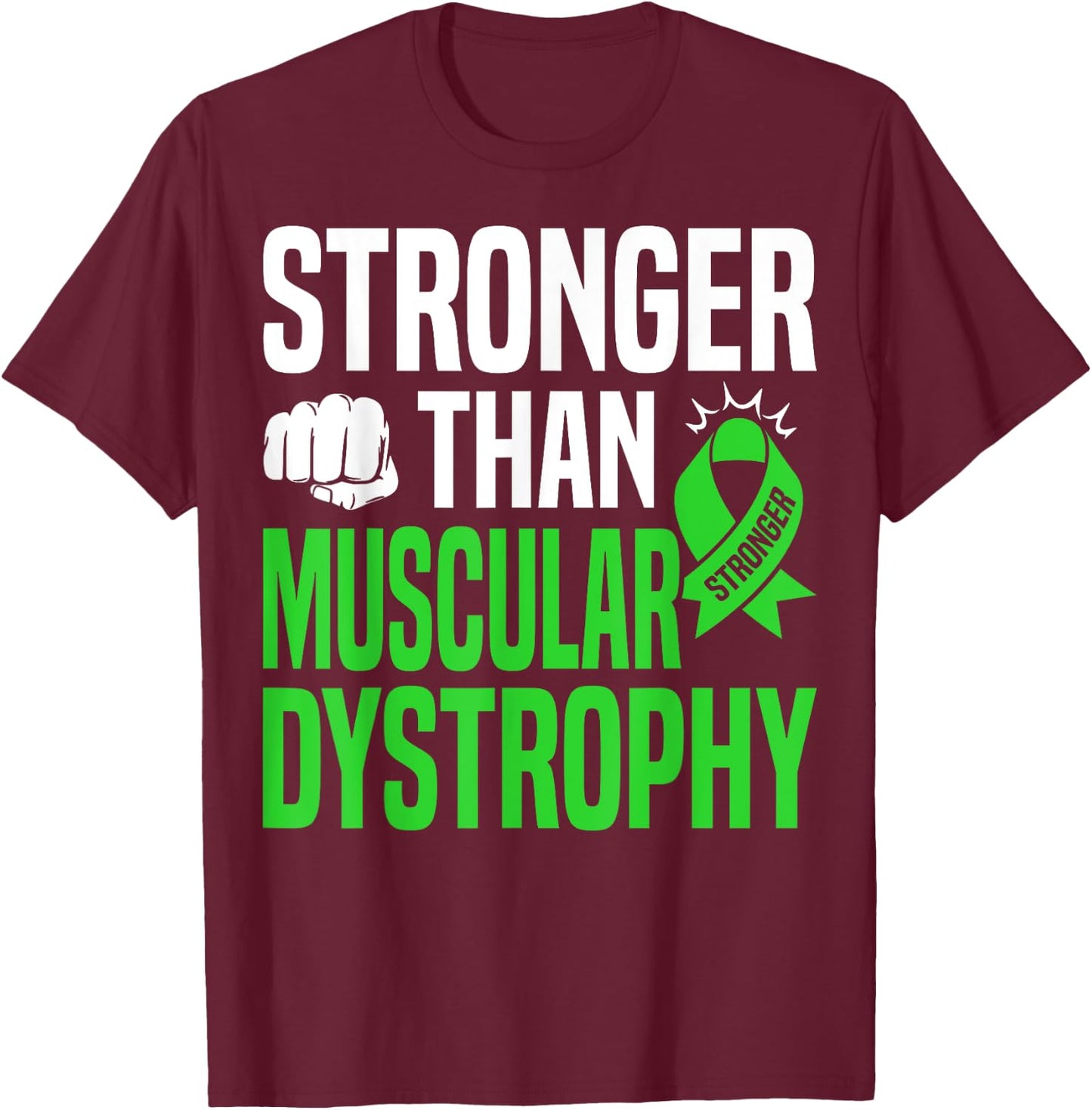 Becker Muscular Dystrophy Lime Green Awareness Ribbon T-Shirt - T-Shirt | Maroon