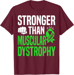 Becker Muscular Dystrophy Lime Green Awareness Ribbon T-Shirt - T-Shirt | Maroon