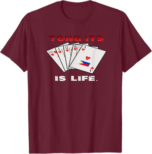 Funny Pinoy Filipino Flag Card Game Tung-its is Life T-Shirt - T-Shirt | Maroon