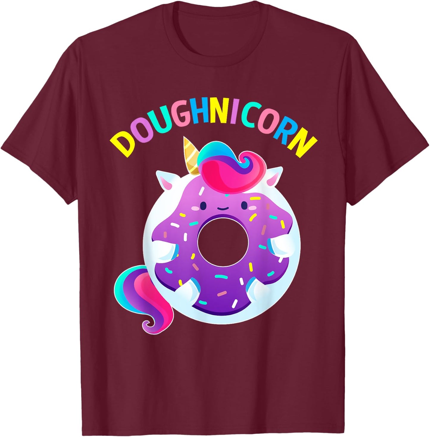 Cute Donut Unicorn Doughnicorn Gifts Squad Girls T-Shirt - T-Shirt | Maroon