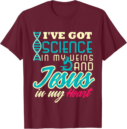 Science Teacher Christian Jesus Biology Chemistry Major Men Women T-Shirt - T-Shirt | Maroon