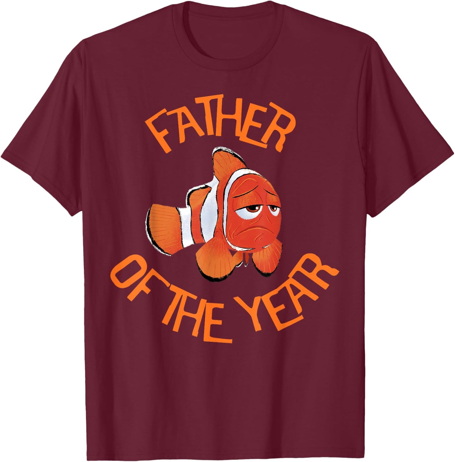 Disney Pixar Finding Dory Marlin Father Of The Year Logo T-Shirt - T-Shirt | Maroon