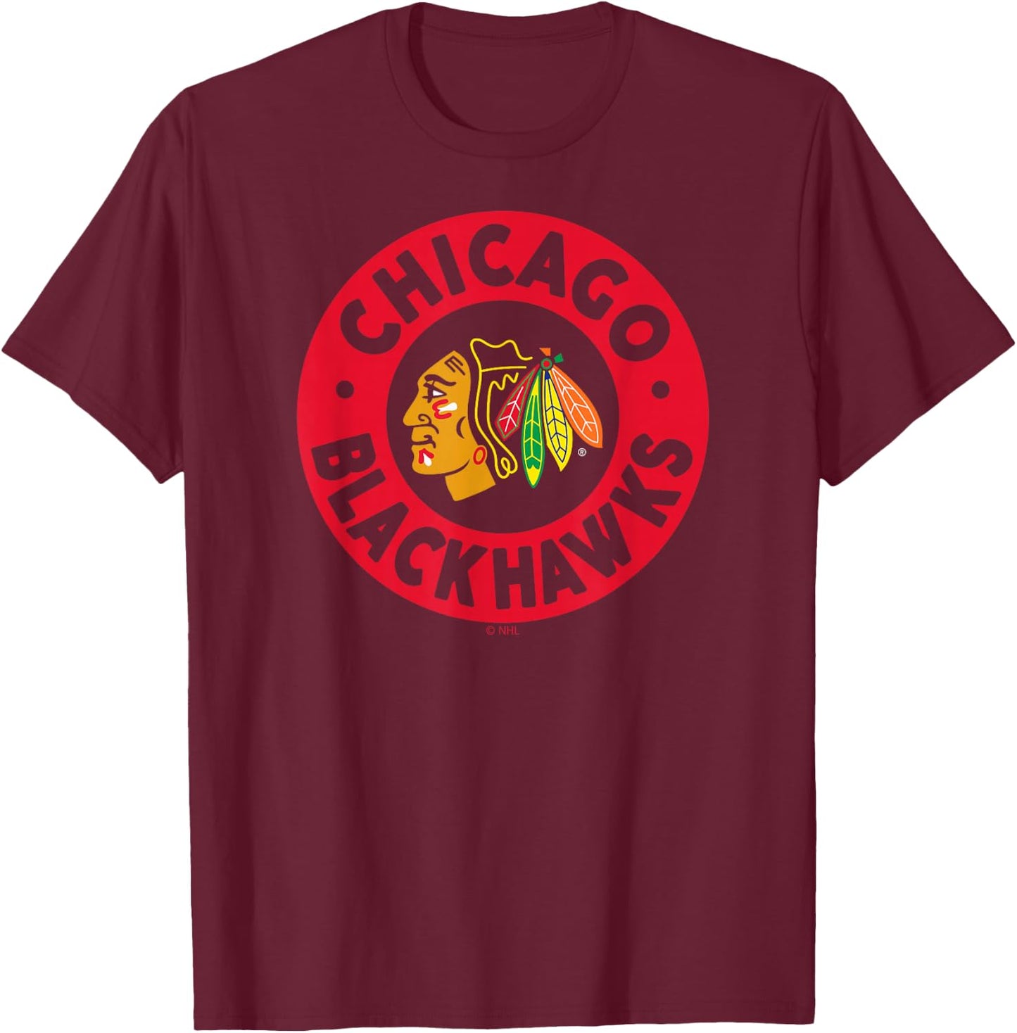 Chicago Blackhawks Symbol Black Officially Licensed T-Shirt - T-Shirt | Maroon