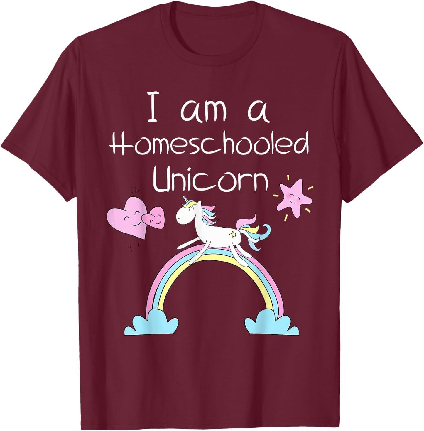 Homeschool Kids Shirts Im A Homeschooled Unicorn T-Shirt - T-Shirt | Maroon
