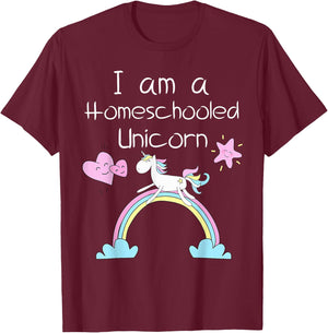 Homeschool Kids Shirts Im A Homeschooled Unicorn T-Shirt - T-Shirt | Maroon