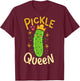 Pickle Queen Vegan Funny Cucumber Vegetable Small T-Shirt - T-Shirt | Maroon