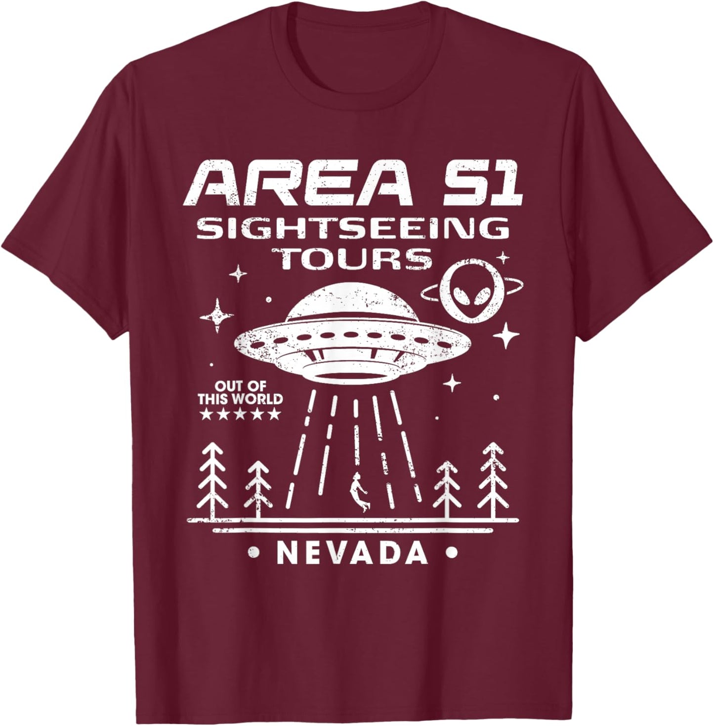 Area 51 Sightseeing Tours T-Shirt - T-Shirt | Maroon