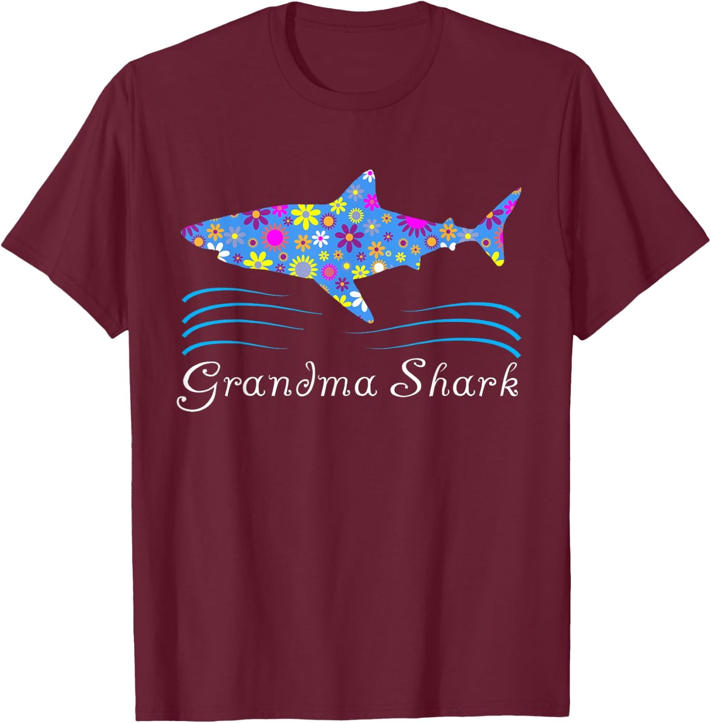 Grandma Shark Shirt - Cute Mother's Day Gift Grandmother T-Shirt - T-Shirt | Maroon