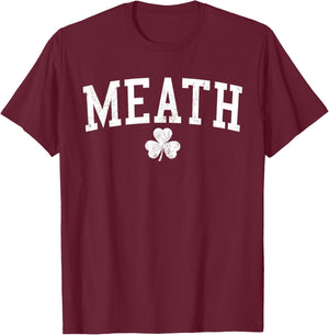 Meath Ireland St Patricks Day Retro Distressed Shamrock T-Shirt - T-Shirt | Maroon
