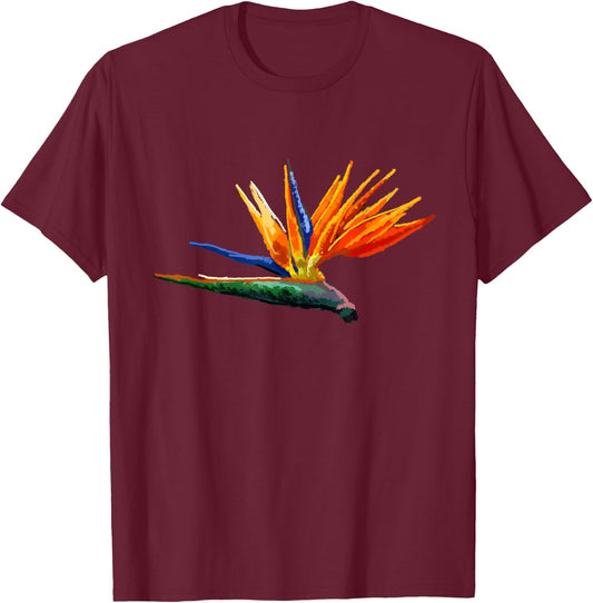 Bird of Paradise Flower T Shirt T-Shirt - T-Shirt | Maroon