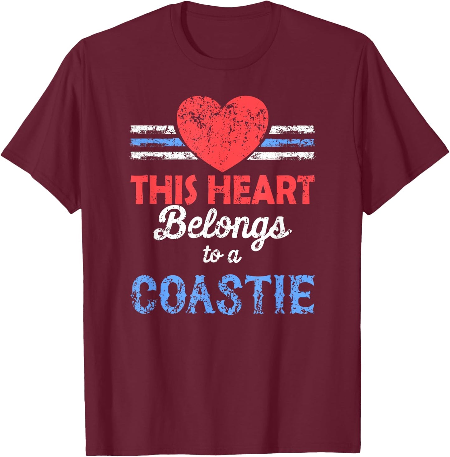 This Heart Belongs to a Coastie U.S. Coastguard Military T-Shirt - T-Shirt | Maroon