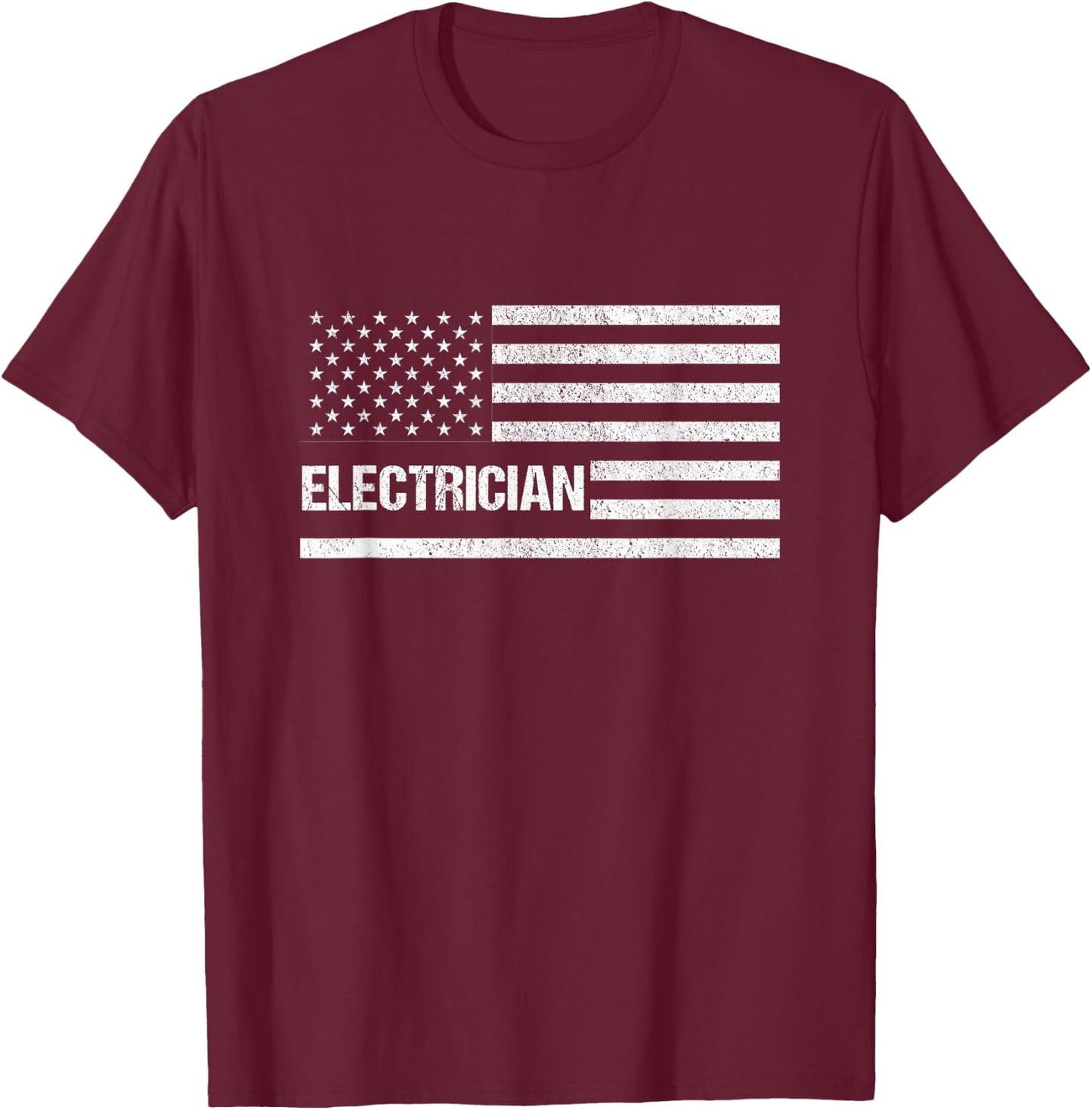 Proud American Electrician Shirt for Electricians T-Shirt - T-Shirt | Maroon