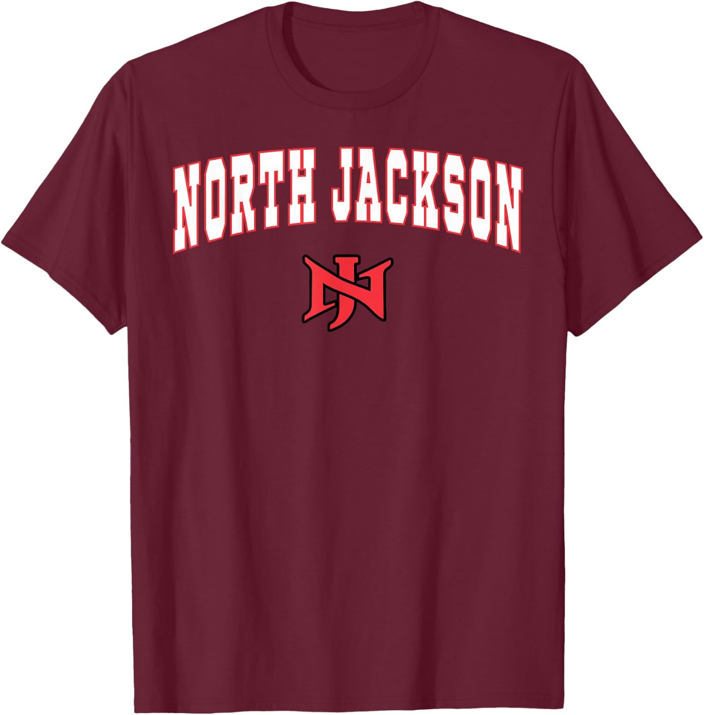 North Jackson High School Chiefs C2 T-Shirt - T-Shirt | Maroon