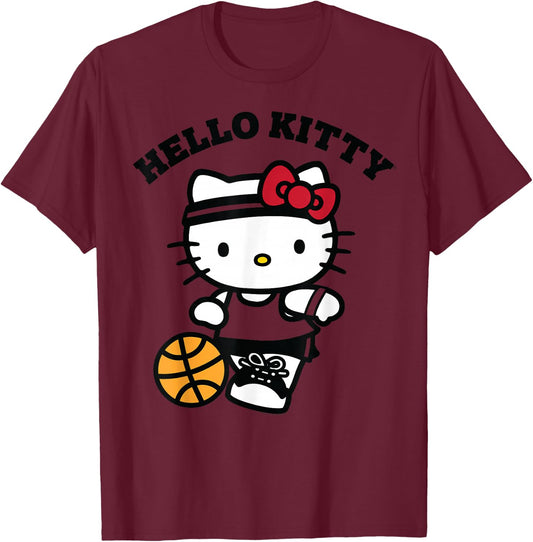 Hello Kitty Kids Basketball , Blue, Small T-Shirt - T-Shirt | Maroon
