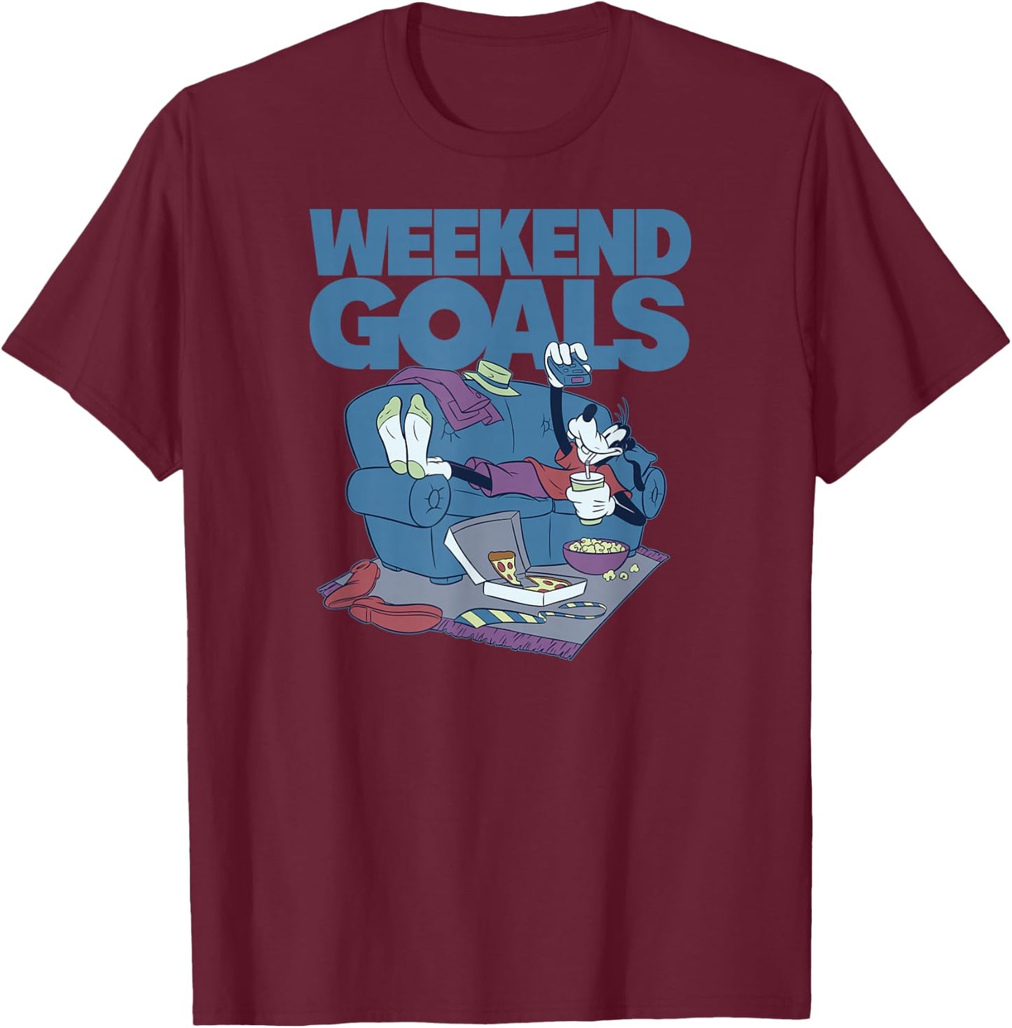 Disney - Weekend Goals Goofy T-Shirt - T-Shirt | Maroon