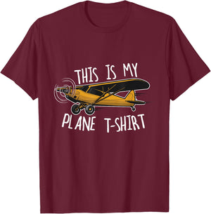 Funny Pilot Airplane This is My Plane T-Shirt - T-Shirt | Maroon