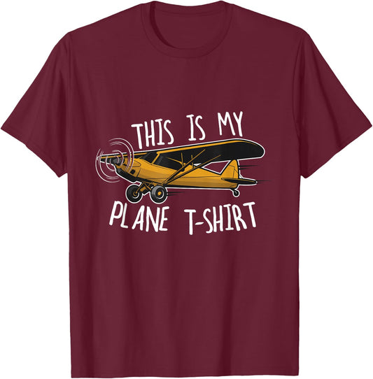 Funny Pilot Airplane This is My Plane T-Shirt - T-Shirt | Maroon